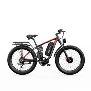 Bicicleta Electrica DUOTTS S26, Negru/Rosu, motor 2x750W