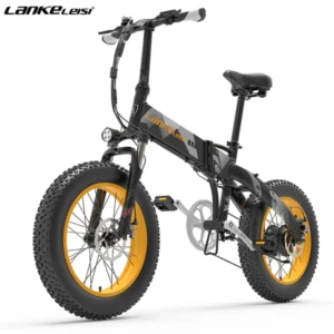 Bicicleta Electrica Pliabila LANKELEISI X2000 Plus, Motor 1000W, baterie 48V/12.8Ah, autonomie maxima 100 km, 35 km/h